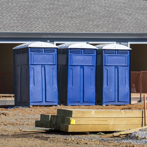 how often are the porta potties cleaned and serviced during a rental period in Walcott